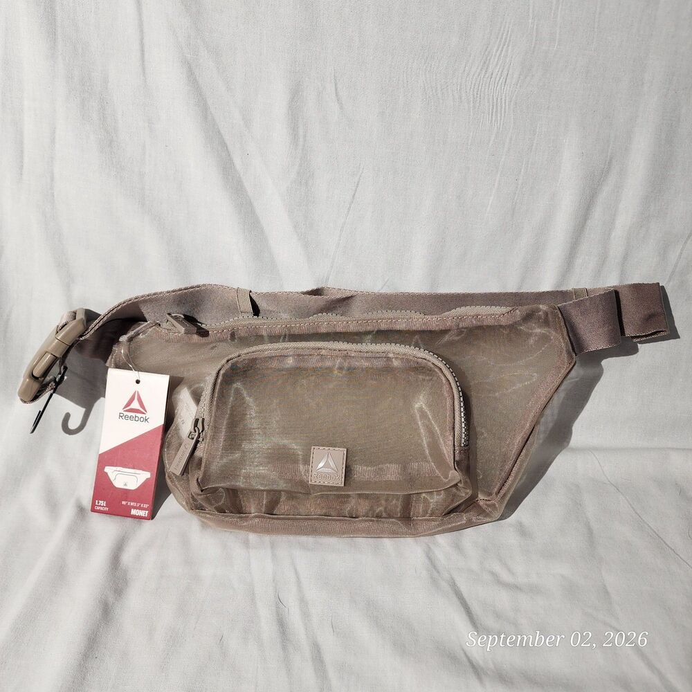 Reebok Monet Fanny Pack Waist Bag Belt Bag Mocha Tan Brown NWT Womens 1.75L
